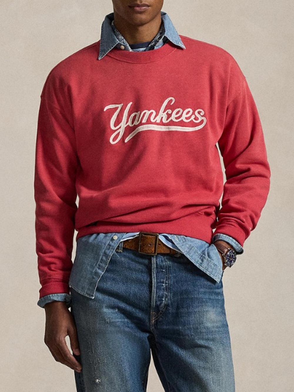 NWT Polo Ralph Lauren Men's Yankees Embroidered Fleece Sweatshirt size large